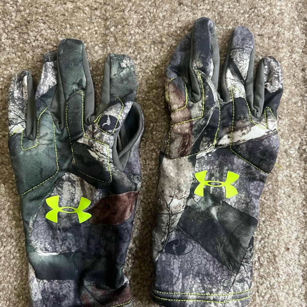 Under Armour Scent Control Heat Gear Padded Gloves Mossey Oak Ts Medium
